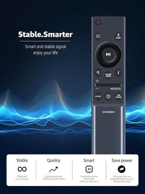 AH81-15047A Soundbar Remote Control Replacement for Samsung Sound Bar Speaker HW-Q710B HW-Q750B HW-Q800B