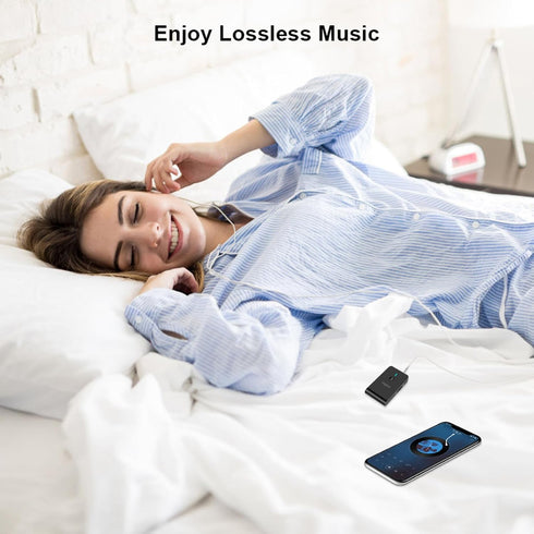 Bluetooth Transmitter for TV PC, 2 in 1 Audio Adapter with 3.5mm Jack, Low Latency, Built-in Microphone