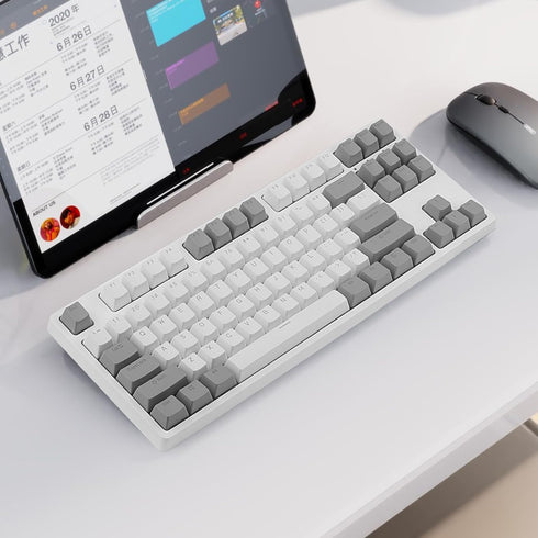 Happy Balls PBT Keycaps, Backlit Cherry MX Keycap Set with Keycap Puller for US Layout 61 87 104 108 MX Switches (Grey