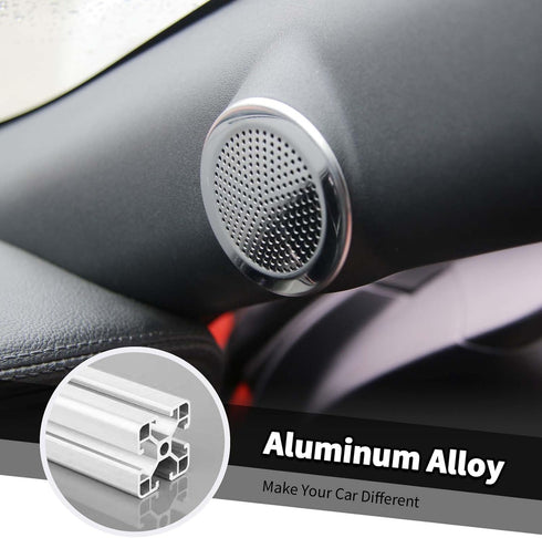Jimen 2 Pieces A Pillar Speaker Cover Trim Frame Compatible with Ford Mustang 2015-2023