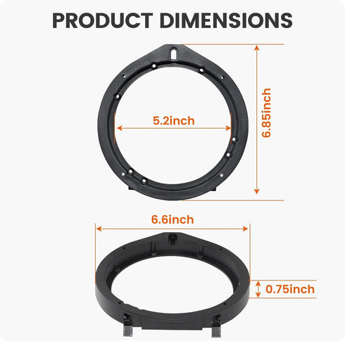 NuIth Car 6.5 Inch Speaker Adapter Bracket with Wiring Harness Kit for 2006-2013 Honda Civic/Accord/CR-V