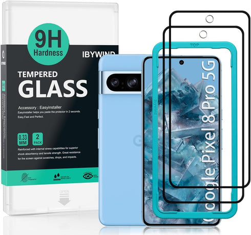 Ibywind 2 Pack Screen Protector for Google Pixel 8 Pro 5G 6.7" (Not for Google Pixel 8 5G), 9H Hardness Tempered Glass,