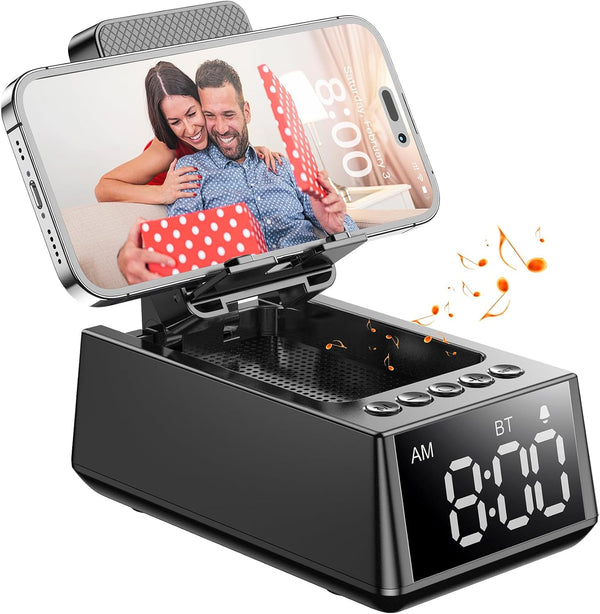 Birthday Gifts for Men Women, Bluetooth Speaker Cell Phone Stand with Anti-Slip Base, Unique Gadget for Him, Her, Dad,