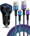 Phone Car Charger, Dual Port Cigarette Lighter Adapter + 2Pack-3FT Lightning Cables for Fast Charging iPhone 14 13