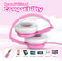 Shop upgraded Pink Kids Headphones: Wired, foldable, 85dB volume limit, stereo sound for school, travel, and tablets.