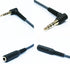 50cm Right Angle 4 Pole 3.5mm Male to 4 Pole 3.5mm Female Stereo Audio Extension Cable Adapter