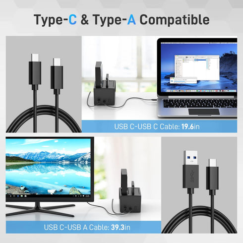 FIDECO USB 3.2 Gen 1 to Hard Drive Docking Station, Supports 2.5 or 3.5 inch SATA HDD SSD with Duplicator