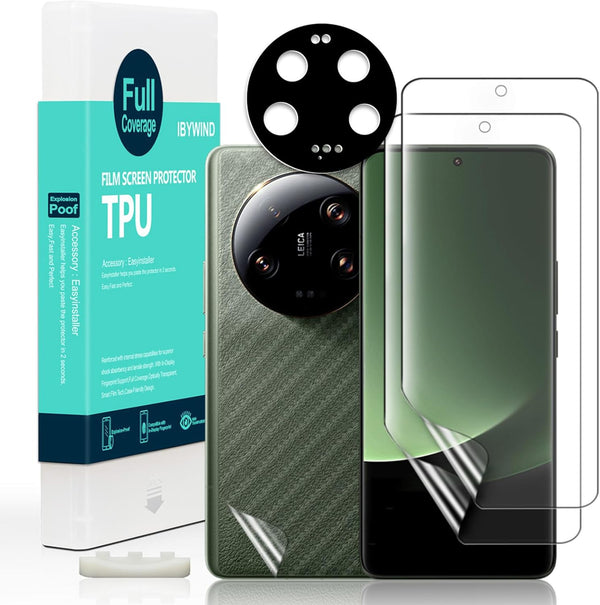 Ibywind Xiaomi 13 Ultra 5G Screen Protector (6.73") 2 Pack + Camera Lens Protector + Back Film, HD Clear, Easy Install