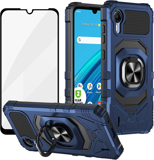 Ailiber AT&T Calypso 4/Cricket Debut S2 Case, Heavy Duty Shockproof Cover with Screen Protector - Blue