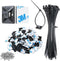 XHF 3/4" Strong Back-Glue Self Adhesive Black Cable Zip Tie Mounts, 100pcs with 8" Zip Ties