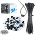 200pcs 3/4" 3M Back-Glue Self Adhesive Black Strong Cable Zip Tie Mounts with 8" Ties, Screws, UV Protection Outdoor