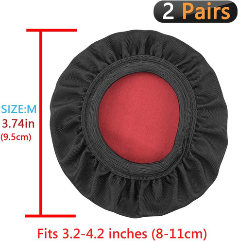 Geekria 2 Pairs Flex Fabric Headphones Ear Covers, Washable & Stretchable Sanitary Protectors for Over-Ear Headset,