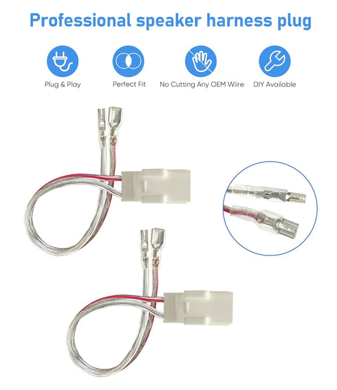 Car Front Rear Door Speaker Wiring Harness Connector for 2002-2020 Jeep Wrangler JK, 4PCS