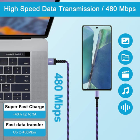 Samsung S24 Ultra Plus+ USB C Cable Fast Charging for Galaxy S24/S23/S22/S21/S20/A54/A14, 6ft USB Type C to USB A Cable