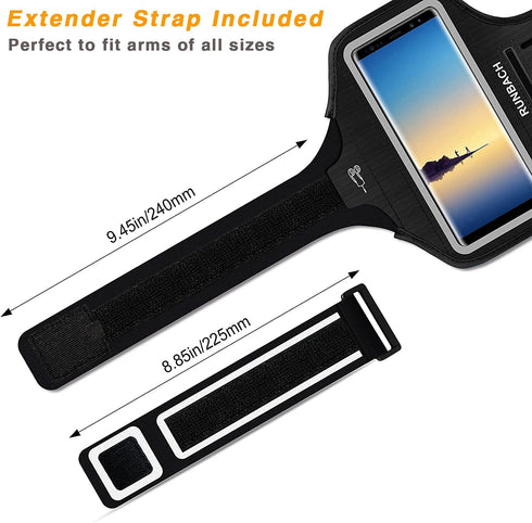 Armband for Galaxy Note 20/10+/9/8, Sweatproof Running Exercise Bag with Fingerprint Touch/Key Holder and Card Slot
