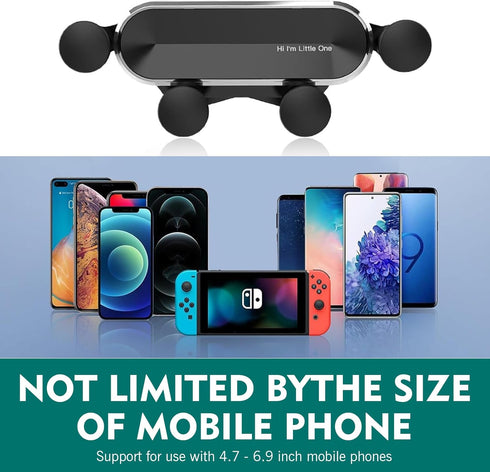 XIZAKEE 1 360 PC Gravity Mechanical Phone Holder, Degrees Air Outlet Cellphone Mount, Silicone Auto Lock Air Vent Phone