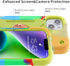 Heavy-Duty Shockproof Case for iPhone 14 Plus 6.7 Inch, with Ring Stand, 2 Pack Glass Screen Protector, Rainbow Green
