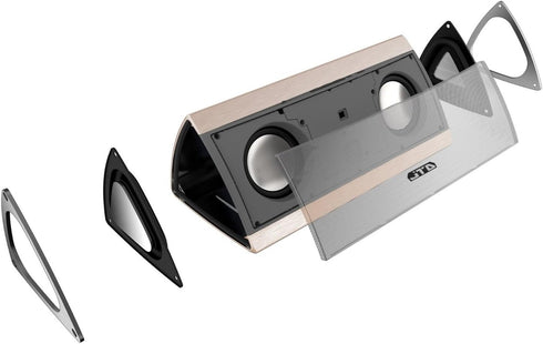 Portable Wireless Bluetooth Speaker with 3D Surround Stereo Sound, 8hrs Playtime, 30ft Range (3D-Surround Gold)