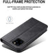 SINIANL iPhone 12 Case, Wallet Case with Card Holder, Leather Book Folding Folio Case, 6.1 inch (Black)