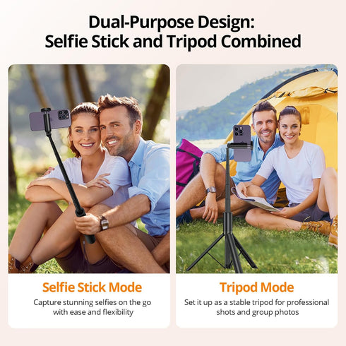 ATUMTEK 55" Selfie Stick Tripod, Extendable Aluminum Phone Tripod with Bluetooth Remote for iPhone, Samsung, Google, LG