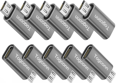 USB C to Micro USB Adapter (10 Pack), Type C (Female) to Micro USB (Male) Convert Connector for Charge & Data Sync.