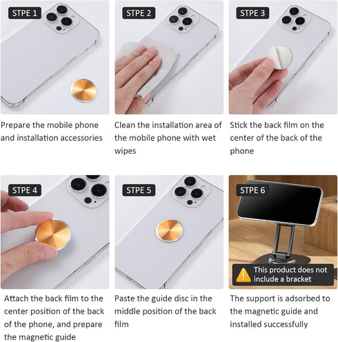 JIYIN 4 Pack Phones(4 Mount Metal Plates for Magnetic Phone Holder, Replacement Circular Patch of Magnetic Cell Phone