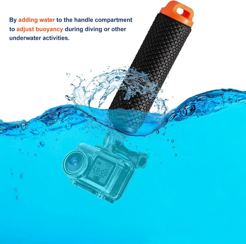 Floating Hand Grip Waterproof Pole Mount for GoPro Hero 9/8/7/6/5/4/3/2/1, Handle Mount for DJI Osmo Action Cameras