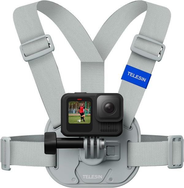 TELESIN Magnetic Chest Mount Quick Release Harness Strap Mount with Thick Cushion Compatible