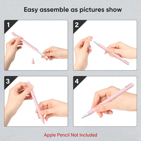 FINTIE 2nd 2 Silicone Sleeve for Apple Pencil Pro & Apple Pencil Generation, Light Pen Skin Case Cover Soft Protective
