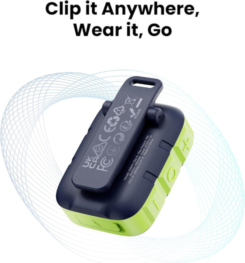 INSMY Speakers,IP67 Wearable Bluetooth Waterproof,Clip-On Portable Small Personal Speaker/Clean Sound/Stereo