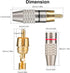 10Pack RCA Male Plug Solder, Gold Audio Video Adapter Connector for Home Theater, Amplifiers, Sound Systems
