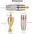 Elechood 20Pack RCA Male Plug Solder, Gold Audio Video Cable Adapter Connector for Speaker Wire Wall Plate Home Theater