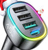 USB C Car Charger, 45W 4 Ports Super Fast Adapter, PD3.0 & QC3.0 30W Type C Charger Compatible with iPhone 15/14/13/12