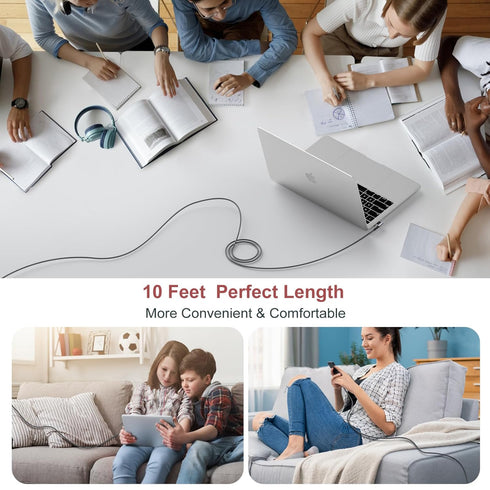 OKRAY USB C Cable, 2-Pack 10ft iPhone 15 Charger Cord USB-C to C 90 Degree Fast Charging Compatible for iPhone 15 Pro