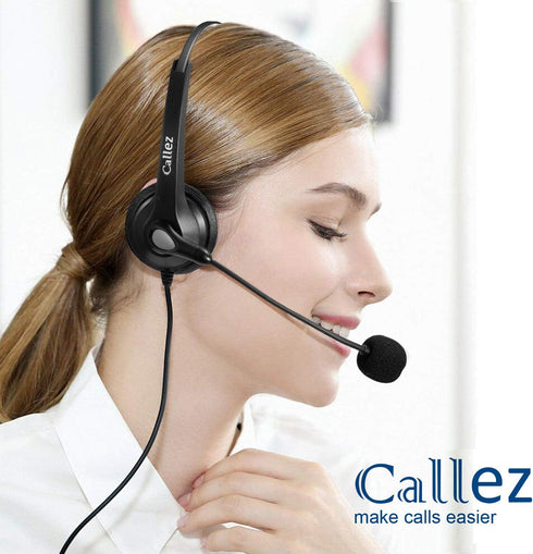 USB Headset with Microphone, Noise Cancelling & Audio Controls, Stereo Computer Headphones for Office