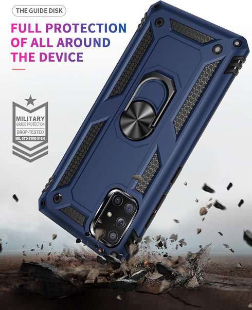 Korecase Galaxy A71 Case, Heavy Duty Rugged Dual Layers, Full Body Shockproof with Ring Kickstand, Rose Gold