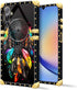 DAIZAG Case Compatible with for Samsung Galaxy A14 5G Classic Feather Dream Catcher Phone Case Golden Square Soft TPU Shockproof Protective Decor Case Cover for Gift