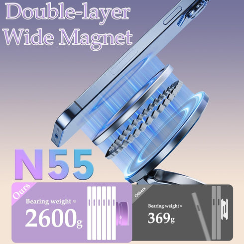 LONGQUAN 360 [89+LBS 2600gf 17/16/15/14/13/12 Upgraded Vacuum Magnetic Car Phone Holder, Strong Suction Cup Phone Mount