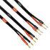 CESS-277-6f Spring Clips Braided-Type Pin Banana Plug to Standard-Type 4mm Banana Plug Speaker Cable, 12 Gauge 680 Strand Count Super Soft Silicone Wire (6 FEET)