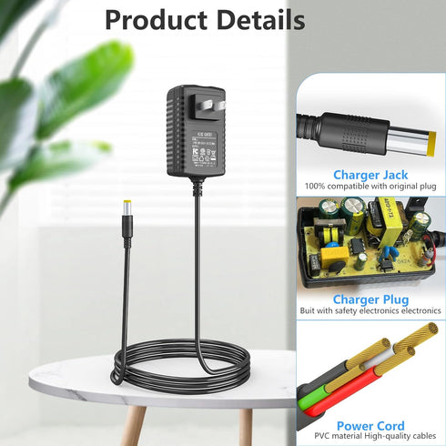 24V Charger for TOLOCO EM26 / AERLANG EM13 / Darkiron EM31 Massage Gun Replacement Power Cord Adapter