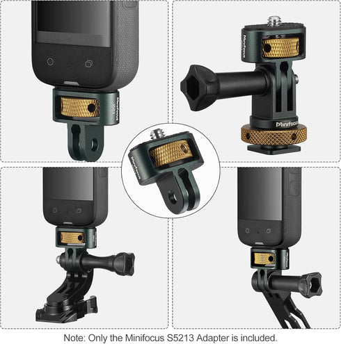 1/4" Adapter Screw Head Camera Mount for GoPro, CNC Aluminum Conversion Adapter for Action Cameras