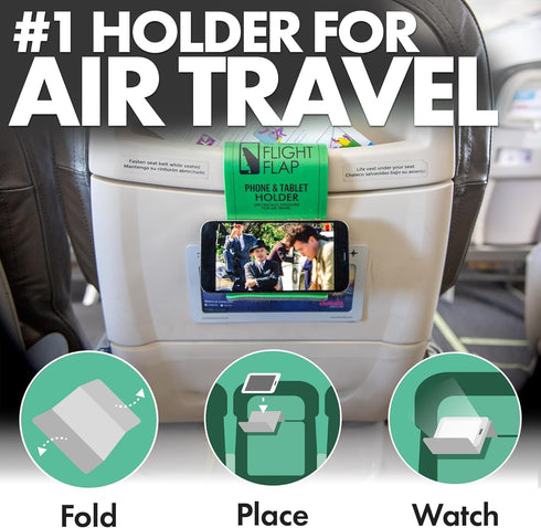 Airplane Phone Holder, Flexible Folding Cellphone Stand for Desk, Bed, Office, Treadmill - Original Green