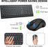 EDJO 3 2.4G Wireless Keyboard and Mouse Combo, Full Size Quiet Key Computer Keyboard and Cordless Mice with DPI