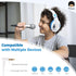 rockpapa Comfort Kids Headphones for School, Lightweight Over-Ear Wired 3.5mm for Boys Girls Teens, Travel White/Blue