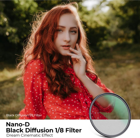 K&F Concept 72mm Black Diffusion 1/8 Waterproof Mist Camera Lens Filter with 24 Multi-Coatings for Photography