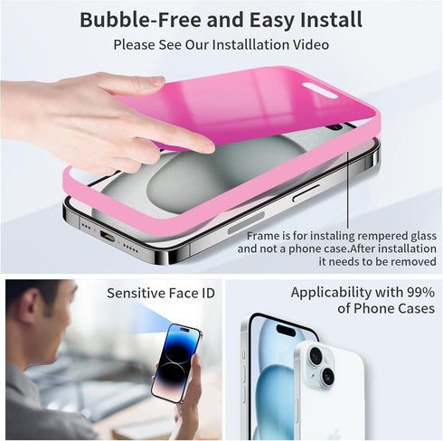 iPhone 15 Pro Max Privacy Screen Protector 6.7" - Gradient Colorful, Anti-Spy, Anti-Blue Light, Full Coverage, Easy