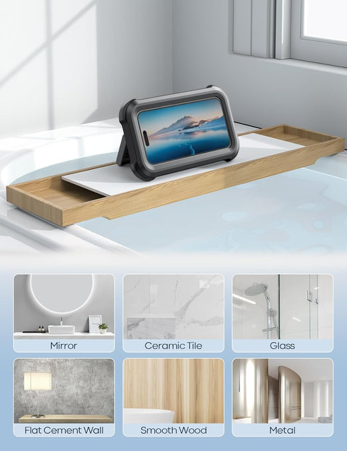 Lamicall 4-7" Waterproof Shower Phone Holder - Shower Bathroom Bath Cellphone Accessories for Women Men Girls Boys