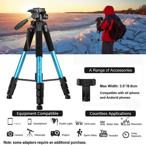 Victiv 72 inch Camera Tripod, Tall Tripod for Camera Cell Phone, Heavy Duty Stand, Professional Aluminum Monopod,