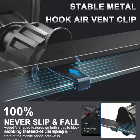 Generic Car Phone Holder with Suction Cup and Metal Hook, Compatible with All Smartphones