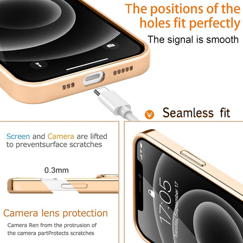 iPhone 11 Phone Case with 360° Rotatable Finger Ring Holder, Magnetic Shiny Gold Plated Edge, Shockproof Soft TPU